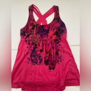 Y2K Decree hot pink graphic tank top